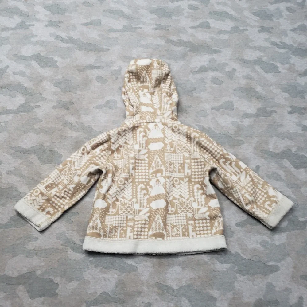 Patagonia Jacket Youth 12-18M Tan Full Zip Pockets Hooded Outdoors Gorpcore